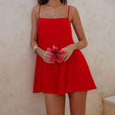 Red Strap Babydoll Mini Dress